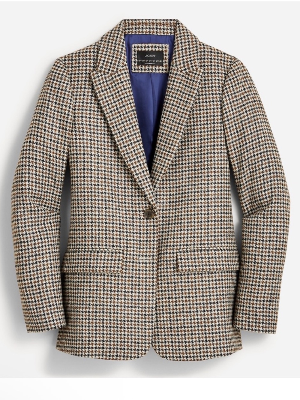 J. Crew Sommerset Blazer Glen Plaid English Wool Size 2 Gray Office Work Career